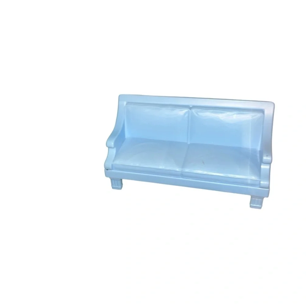 Blue plastic dollhouse furniture lot oven stove couch sofa